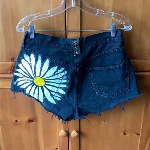 Black handpainted cutoff shorts!